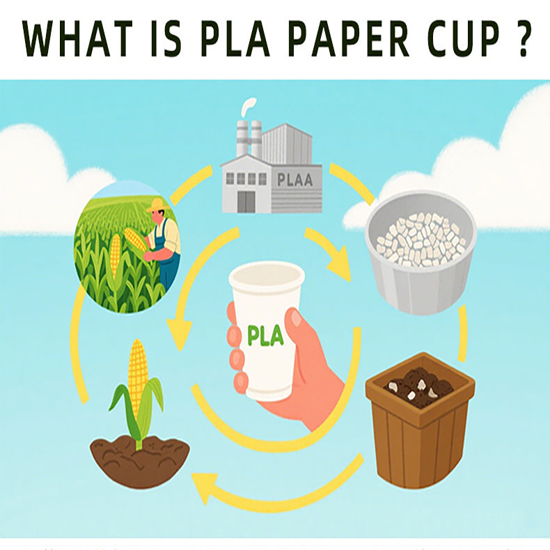 Disposable Hot Drink Coffee Cups– Thickened Biodegradable PLA Paper Cups for Tea, Latte, Party & Custom Logo Printing HL07CP301